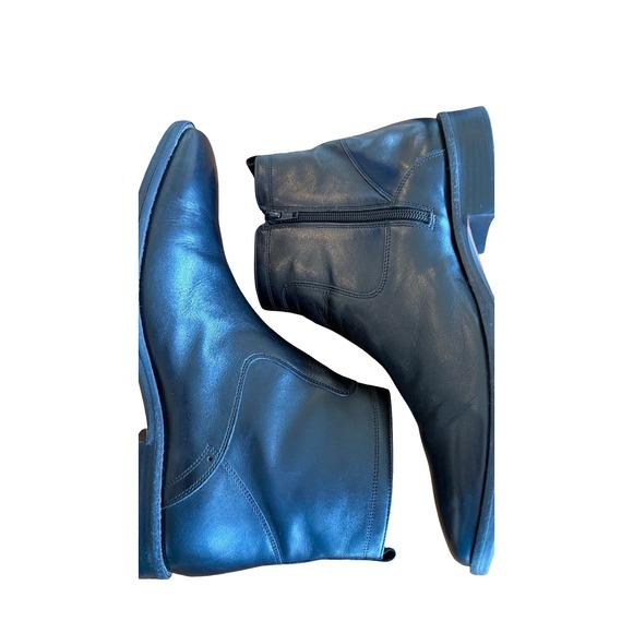 Johnston & Murphy Men's Black Leather Ankle Boots 11M Sheepskin Zip - Picture 5 of 8